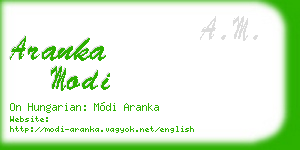 aranka modi business card